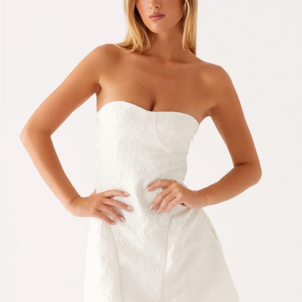 Peppermayo White Strapless Sheath Dress NWT
